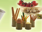 mise en bouche bambou, barquettes en bois