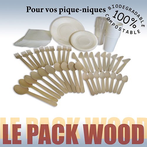 Pack wood pour pique nique biodégradable
