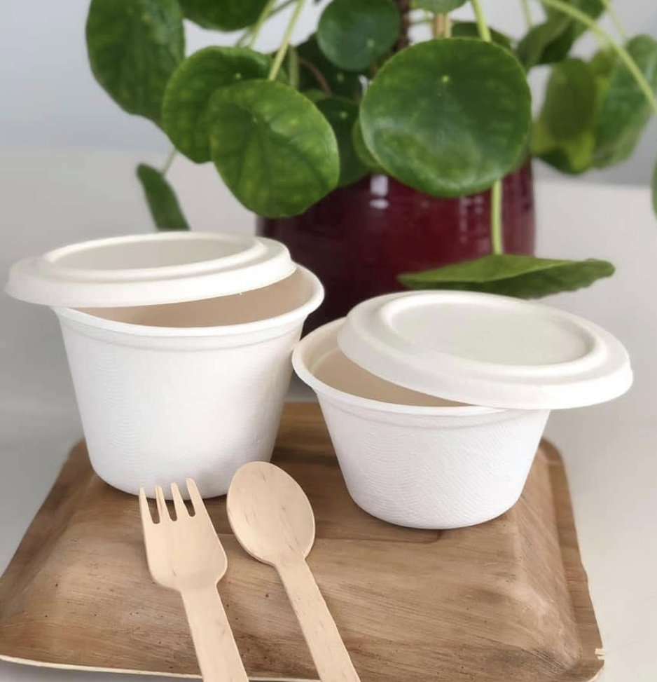 Gobelet en canne à sucre 350 ml et 500 ml pour soupe à emporter