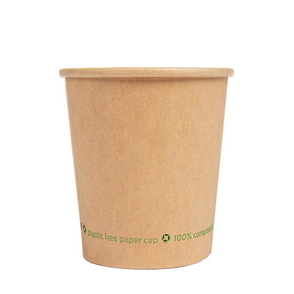 Gobelet carton brun kraft 180/200 ml sans plastique – biodégradable et compostable