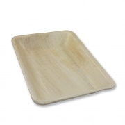 Assiette palmier rectangulaire 25 × 16 cm – biodégradable